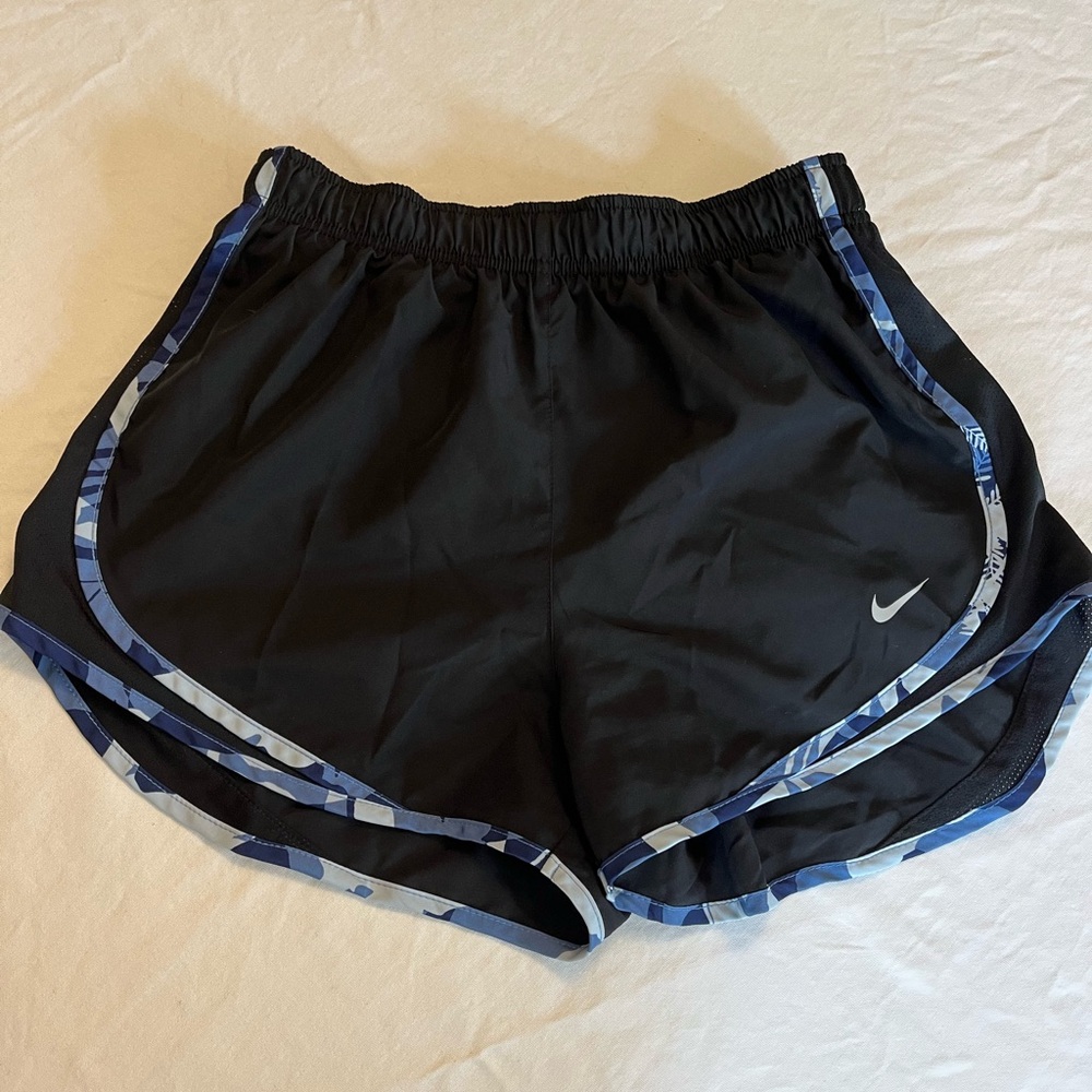 Nike Women's Black Shorts with Blue Trim